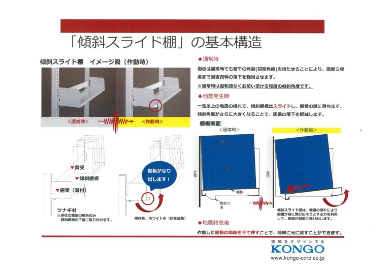 【地震がきても大丈夫！ 知っていますか？ 傾斜スライド棚】 ブログ ブログ 神戸でオフィス家具、文具、印刷なら【株式会社明光堂】